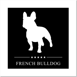 French Bulldog White Silhouette Posters and Art